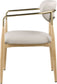 Ronda - Vegan Leather Upholstered Dining Arm Chair - Natural Legs