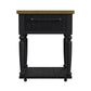 Heritage - Chopping Block Island With Casters - Oak Brown And Black