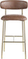 Lupita - Vegan Leather Upholstered Bar Stool With Brushed Gold Frame (Set of 2)