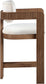 Sacha - Velvet Stool With Brown Base