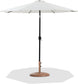 Fiji - Aluminum Patio Umbrella With Round Teak And Black Base