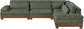 Turin - Chenille Fabric Upholstered Modular Sectional - Green