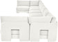 Hammond - Velvet Performance Fabric Upholstered 8 Piece U-Shaped Armless Sectional - Beige