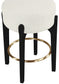 Torino - Backless Counter Stool With Brushed Black Base (Set of 2)