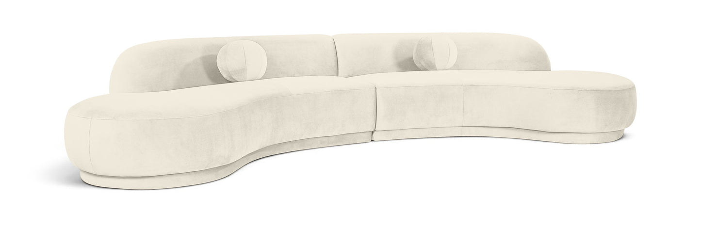 Avra - 146" Velvet Performance Fabric Upholstered Sectional