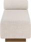 Zephyr - Linen Textured Fabric Upholstered Chaise - Painted Brown Walnut Base