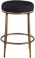 Ferro - Upholstered Backless Counter Stool With Brushed Gold Base
