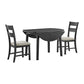 Garcia - 3 Piece Dining Set (Round Drop Leaf Table And 2 Chairs) - Black