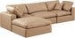 Comfy - 4 Piece Faux Leather Modular Sectional With Chaise - Tan