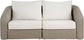 Seacrest - Olefin Water Resistant Fabric And Wicker 2 Piece Outdoor Patio Modular Loveseat
