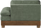 Turin - Chenille Fabric Upholstered Modular Arm Chair - Walnut Base