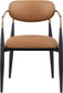 Ronda - Vegan Leather Upholstered Dining Arm Chair - Black Legs