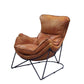 Thurshan - Accent Chair - Aperol Top Grain Leather & Black