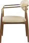 Ronda - Vegan Leather Upholstered Dining Arm Chair - Walnut Legs