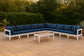 Nizuc - Outdoor Patio 10 Piece Modular Sectional With White Frame