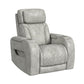 Prime Time - P3 Recliner With 7 Colors Led, Cup Holders And Wireless Charger Controller - Leather Gel Light Gray
