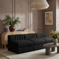 Rummi - Velvet Performance Fabric Upholstered 3 Piece Modular Armless Sofa