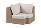 Seacrest - Olefin Water Resistant Fabric And Wicker Outdoor Patio Corner Chair