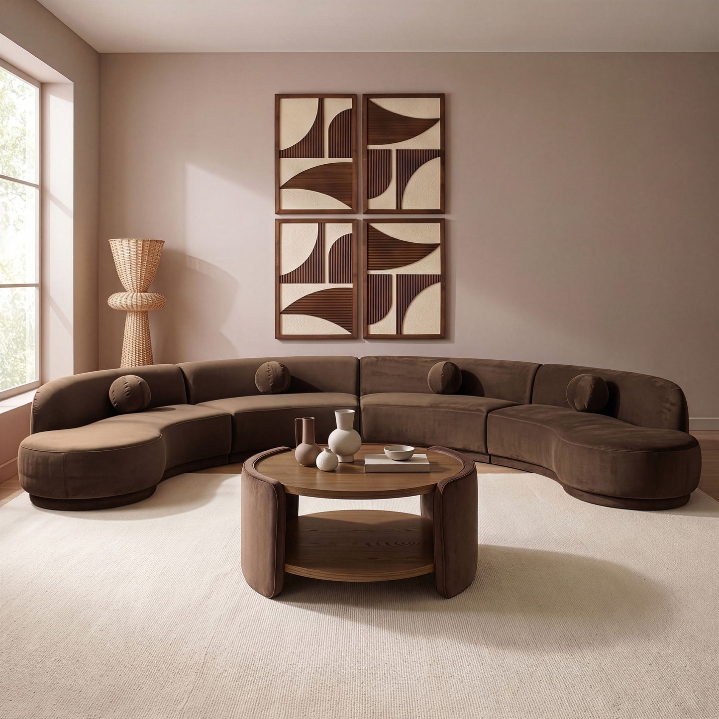Avra - 189" Velvet Performance Fabric Upholstered Sectional
