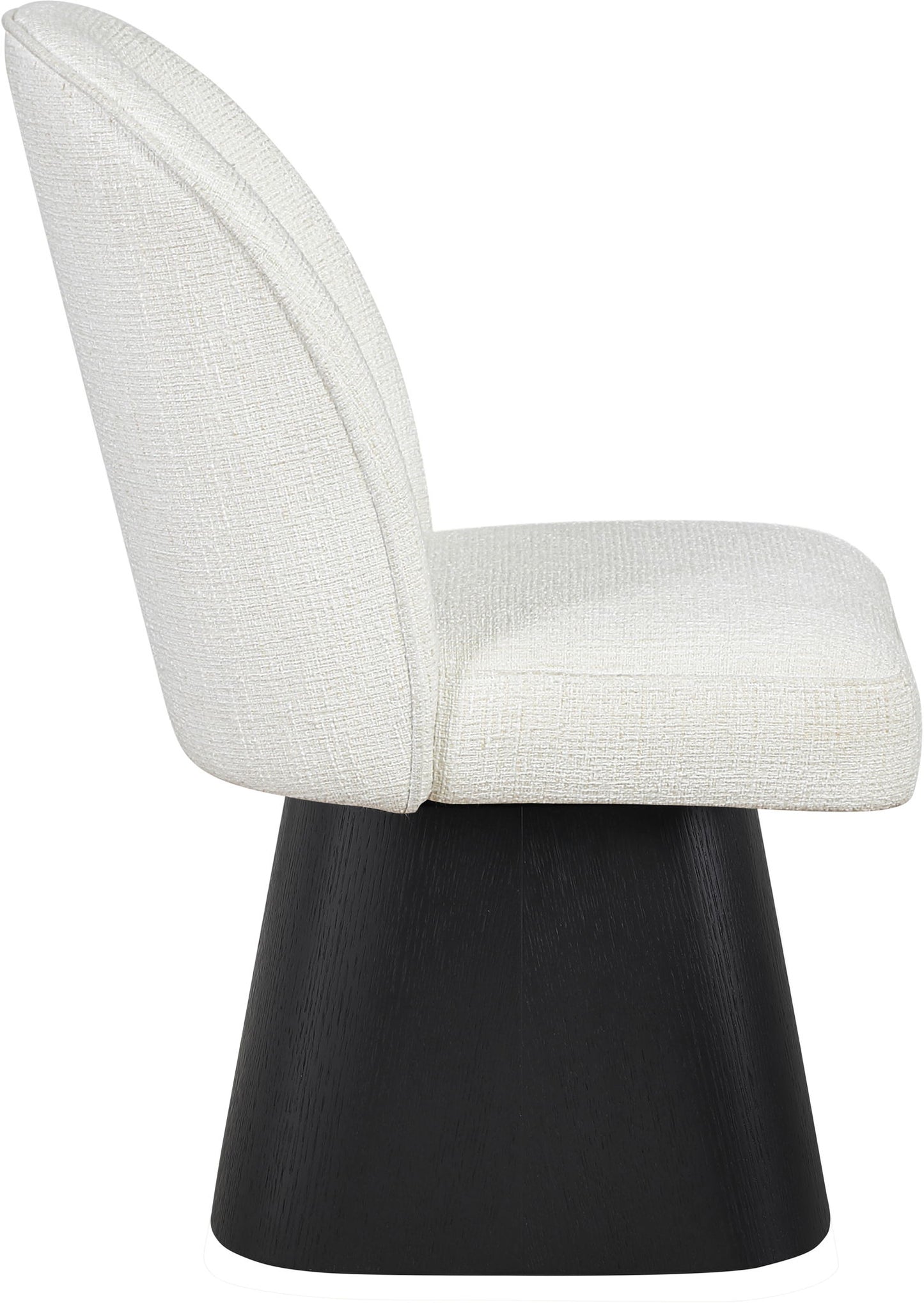 Marlowe - Linen Textured Fabric Upholstered Swivel Dining Side Chair - Stained Black