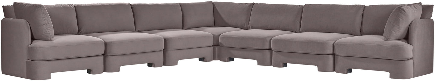 Hammond - Velvet Performance Fabric Upholstered 7 Piece Corner Sectional