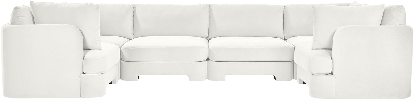 Hammond - Velvet Performance Fabric Upholstered 6 Piece U-Shaped Sectional