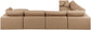 Comfy - 7 Piece Faux Leather Modular Sectional With Chaise - Tan