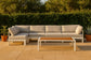 Nizuc - Outdoor Patio 5 Piece Modular Sectional With White Frame