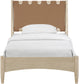 Santos - Vegan Leather Headboard And Wood Bed - Waxed Natural Frame