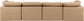 Indulge - Faux Leather 4 Piece Modular Sofa - Tan