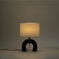 Lithos - Genuine Marble Base And Linen Textured Fabric Shade Table Lamp