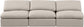 Indulge - Linen 3 Seat Modular Armless Sofa