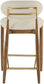 Riccio - Stool - Walnut And Gold Frame