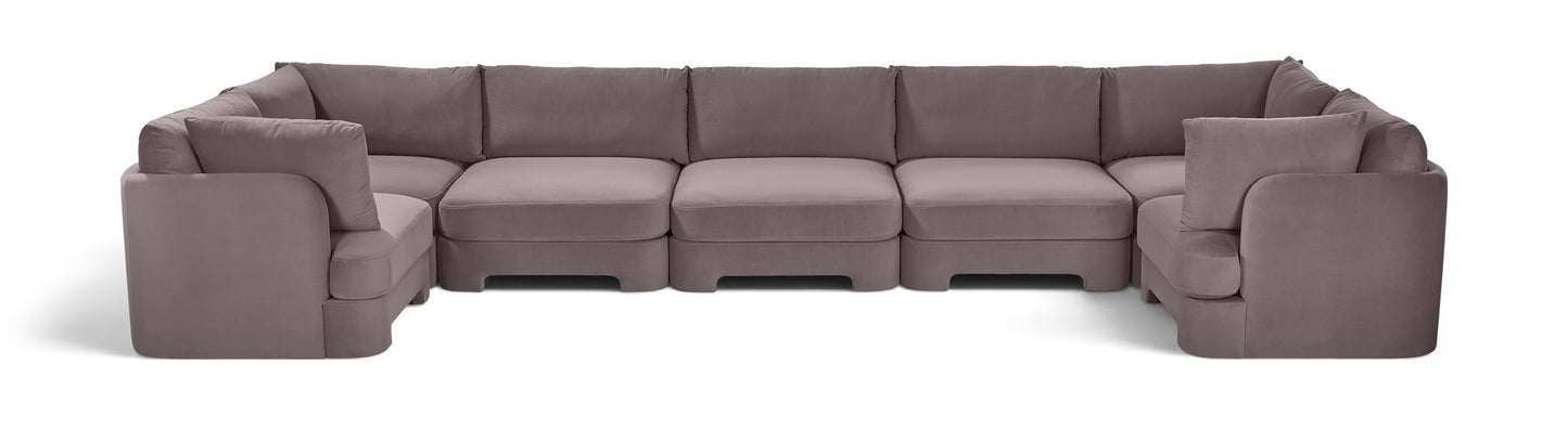 Hammond - Velvet Performance Fabric Upholstered 7 Piece U-Shaped Sectional