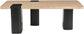 Ravenna - Genuine Travertine Top And Oak Wood Base Table