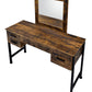 Juvanth - Vanity Desk & Mirror - Rustic Oak & Black