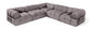 Orin - Velvet 5 Piece Modular Corner Sectional