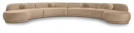 Avra - 189" Velvet Performance Fabric Upholstered Sectional