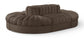 Rummi - Oval Velvet Performance Fabric Upholstered 6 Piece Modular Sectional