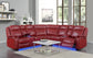 U37 - 3 Piece Power Reclining Sectional (2 Power) - Red