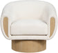 Avella - Interwoven Fabric Swivel Accent Chair - Light Brown Base