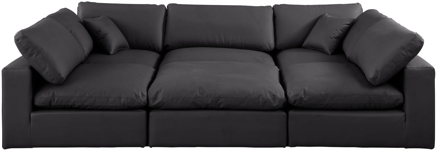 Comfy - 6 Piece Faux Leather Sectional