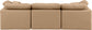 Indulge - Faux Leather 3 Piece Modular Sofa - Tan