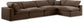 Comfy - 5 Piece Velvet Modular Sectional