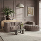 Rummi - Velvet Performance Fabric Upholstered 4 Piece Modular Sectional, With Reverse Corner Chair