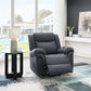 Domana - Power Recliner With Lift & Heating & Massage - Dark Blue Fabric