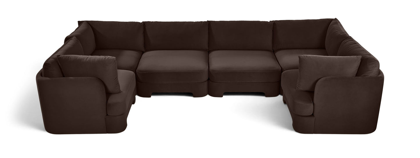 Hammond - Velvet Performance Fabric Upholstered 6 Piece U-Shaped Sectional