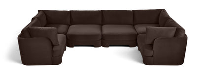 Hammond - Velvet Performance Fabric Upholstered 6 Piece U-Shaped Sectional