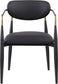 Ronda - Vegan Leather Upholstered Dining Arm Chair - Black Legs