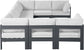 Nizuc - Outdoor Patio 9 Piece Modular Sectional With Gray Frame